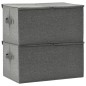 vidaXL Cajas de almacenaje 2 unidades tela gris antracita 50x30x25 cm vidaXL Cajas de almacenaje 2 unidades tela gris antracita 50x30x25 cm