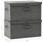 vidaXL Cajas de almacenaje 2 unidades tela gris antracita 50x30x25 cm vidaXL Cajas de almacenaje 2 unidades tela gris antracita 50x30x25 cm