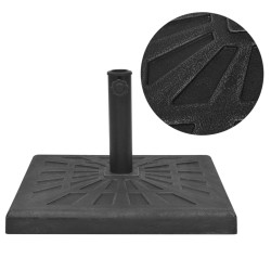 vidaXL Base de sombrilla resina cuadrada negra 12 kg