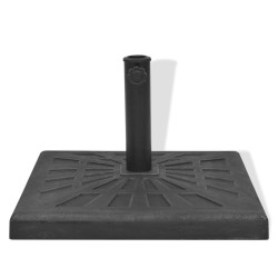 vidaXL Base de sombrilla resina cuadrada negra 12 kg