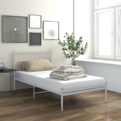 vidaXL Estructura de cama de metal blanco 90x200 cm