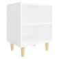 vidaXL Mesita de noche con patas de madera maciza blanco 40x30x50 cm vidaXL Mesita de noche con patas de madera maciza blanco 40x30x50 cm