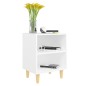 vidaXL Mesita de noche con patas de madera maciza blanco 40x30x50 cm vidaXL Mesita de noche con patas de madera maciza blanco 40x30x50 cm
