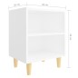 vidaXL Mesita de noche con patas de madera maciza blanco 40x30x50 cm vidaXL Mesita de noche con patas de madera maciza blanco 40x30x50 cm