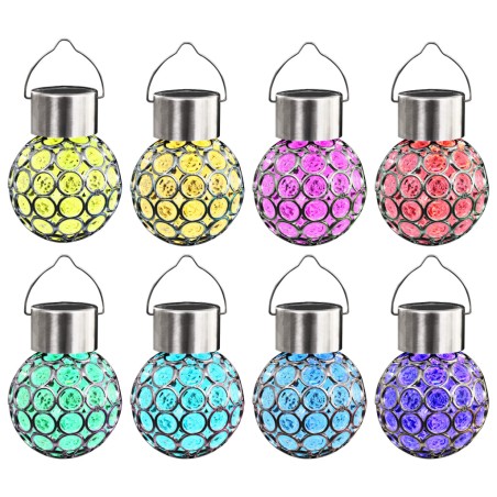 vidaXL Lámparas solares colgantes 8 unidades luces LED RGB
