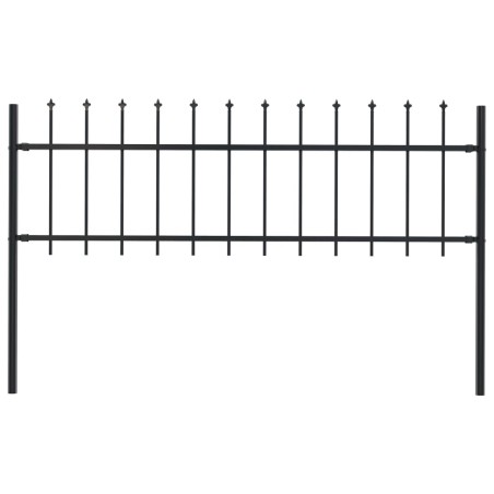 vidaXL Valla de jardín con puntas de lanza acero negro 1,7x0,6 m