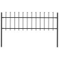 vidaXL Valla de jardín con puntas de lanza acero negro 1,7x0,6 m vidaXL Valla de jardín con puntas de lanza acero negro 1,7x0,6 m