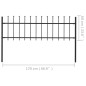 vidaXL Valla de jardín con puntas de lanza acero negro 1,7x0,6 m vidaXL Valla de jardín con puntas de lanza acero negro 1,7x0,6 m