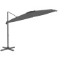 vidaXL Sombrilla voladiza con LED gris antracita 400x300 cm vidaXL Sombrilla voladiza con LED gris antracita 400x300 cm