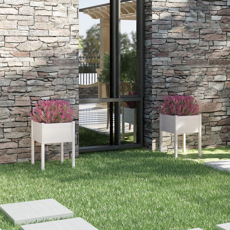 vidaXL Jardineras 2 uds madera maciza de pino 50x50x70 cm