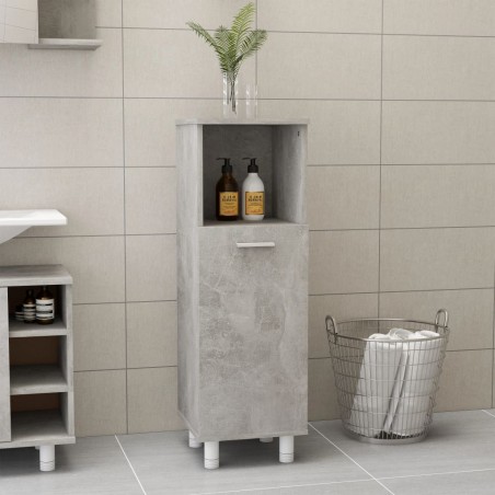 vidaXL Armario de baño madera contrachapada gris 30x30x95 cm
