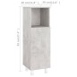 vidaXL Armario de baño madera contrachapada gris 30x30x95 cm