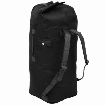vidaXL Bolso de lona estilo militar 85 L negro