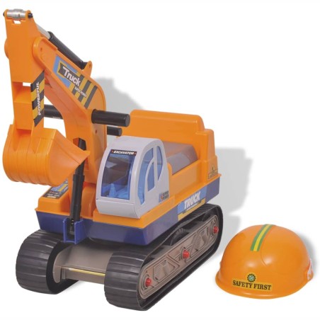 vidaXL correpasillos excavadora de plástico de color amarillo 