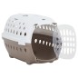 vidaXL Trasportín de mascotas PP blanco y marrón 50x34,5x32 cm vidaXL Trasportín de mascotas PP blanco y marrón 50x34,5x32 cm