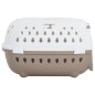 vidaXL Trasportín de mascotas PP blanco y marrón 50x34,5x32 cm vidaXL Trasportín de mascotas PP blanco y marrón 50x34,5x32 cm