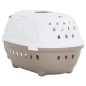 vidaXL Trasportín de mascotas PP blanco y marrón 50x34,5x32 cm vidaXL Trasportín de mascotas PP blanco y marrón 50x34,5x32 cm