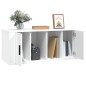 vidaXL Mueble para TV madera contrachapada blanco 100x35x40 cm