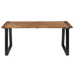 vidaXL Mesa de comedor demadera de acacia maciza 180x90 cm  