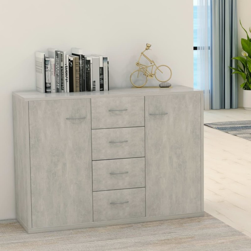 vidaXL Aparador de madera contrachapada gris hormigón 60x30x70 cm vidaXL Aparador de madera contrachapada gris hormigón 60x30x70 cm