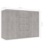 vidaXL Aparador de madera contrachapada gris hormigón 60x30x70 cm vidaXL Aparador de madera contrachapada gris hormigón 60x30x70 cm