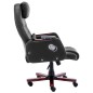 vidaXL Silla de oficina de masaje de cuero sintético negra vidaXL Silla de oficina de masaje de cuero sintético negra