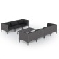 vidaXL Set sofás de jardín 8 pzas cojines ratán sintético gris oscuro vidaXL Set sofás de jardín 8 pzas cojines ratán sintético gris oscuro