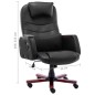 vidaXL Silla de oficina de masaje de cuero sintético negra vidaXL Silla de oficina de masaje de cuero sintético negra