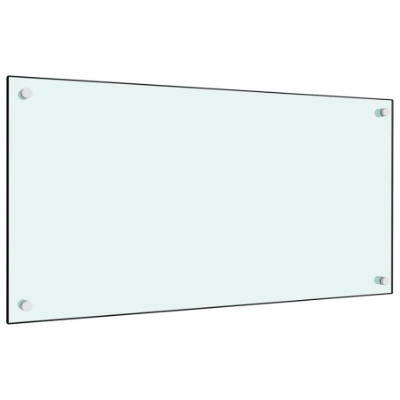 vidaXL Protección salpicaduras cocina vidrio templado blanco 80x40 cm