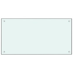 vidaXL Protección salpicaduras cocina vidrio templado blanco 80x40 cm
