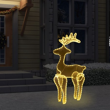 vidaXL Reno de Navidad con malla 306 LED 60x24x89 cm