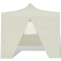 vidaXL Cenador plegable con 4 paredes colore crema 3x3 m