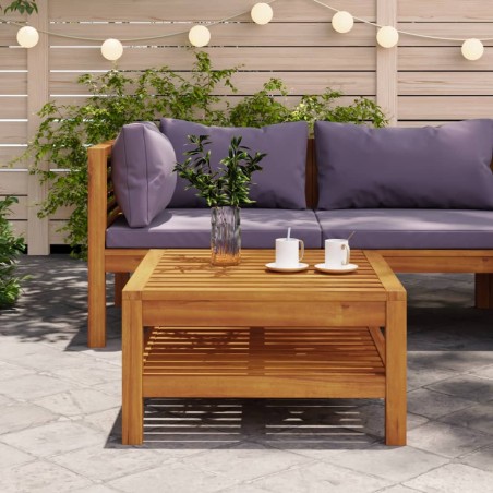 vidaXL Mesa de centro de madera maciza de acacia 65x65x35 cm
