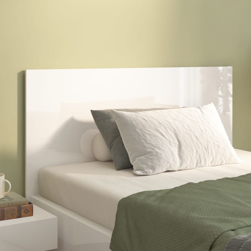 vidaXL Cabecero cama madera contrachapada blanco brillo 120x1,5x80 cm vidaXL Cabecero cama madera contrachapada blanco brillo 120x1,5x80 cm