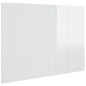 vidaXL Cabecero cama madera contrachapada blanco brillo 120x1,5x80 cm vidaXL Cabecero cama madera contrachapada blanco brillo 120x1,5x80 cm