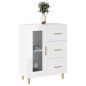 vidaXL Aparador de madera contrachapada blanco brillante 69,5x34x90 cm