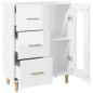 vidaXL Aparador de madera contrachapada blanco brillante 69,5x34x90 cm