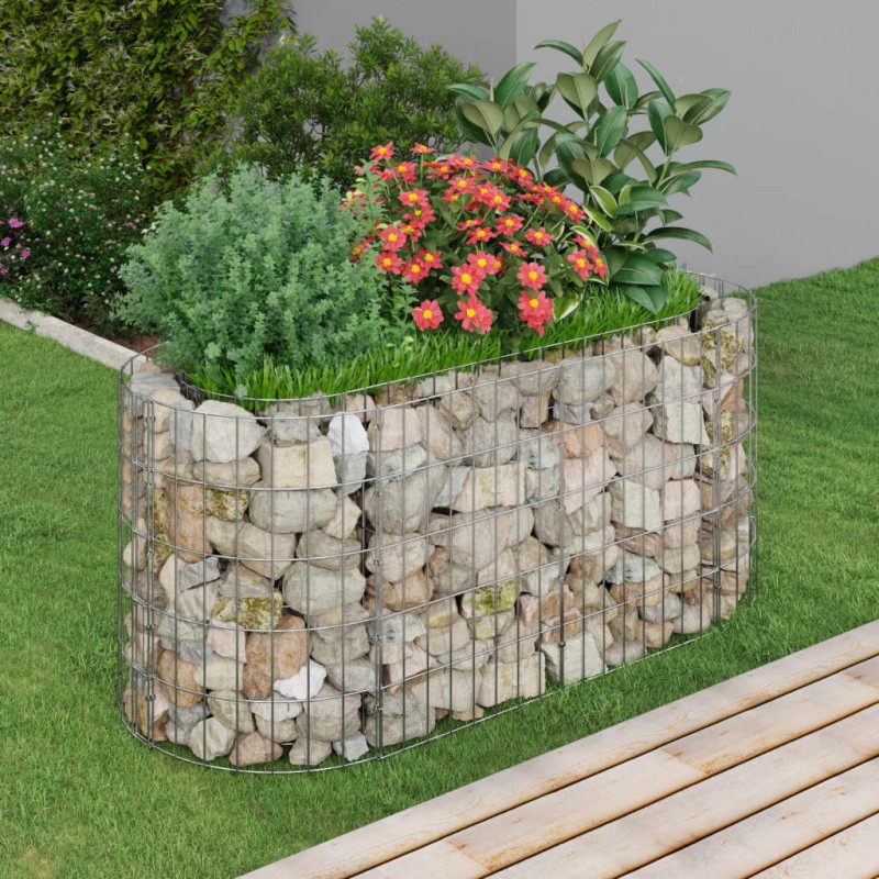 vidaXL Arriate de gaviones de hierro galvanizado 120x50x50 cm vidaXL Arriate de gaviones de hierro galvanizado 120x50x50 cm