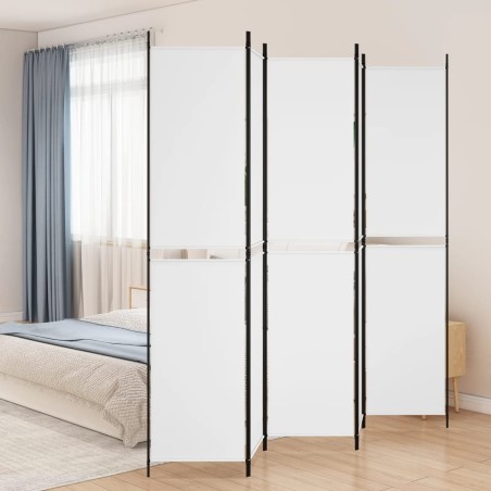 vidaXL Biombo divisor de 5 paneles de tela blanco 250x220 cm