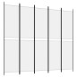vidaXL Biombo divisor de 5 paneles de tela blanco 250x220 cm