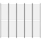 vidaXL Biombo divisor de 5 paneles de tela blanco 250x220 cm