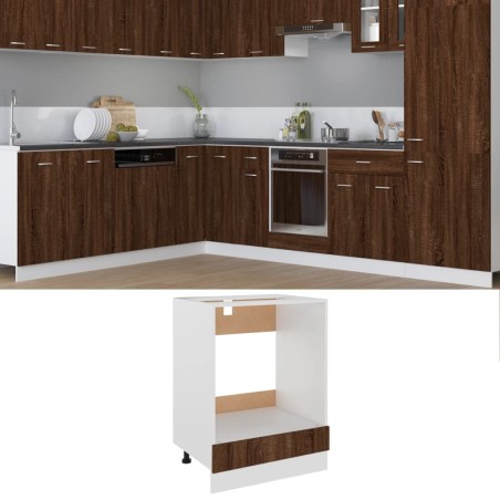 vidaXL Armario de horno madera ingeniería roble ahumado 60x46x81,5 cm
