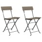 vidaXL Sillas cafetería plegables 2 uds acero y ratán sintético gris vidaXL Sillas cafetería plegables 2 uds acero y ratán sintético gris
