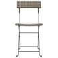 vidaXL Sillas cafetería plegables 2 uds acero y ratán sintético gris vidaXL Sillas cafetería plegables 2 uds acero y ratán sintético gris