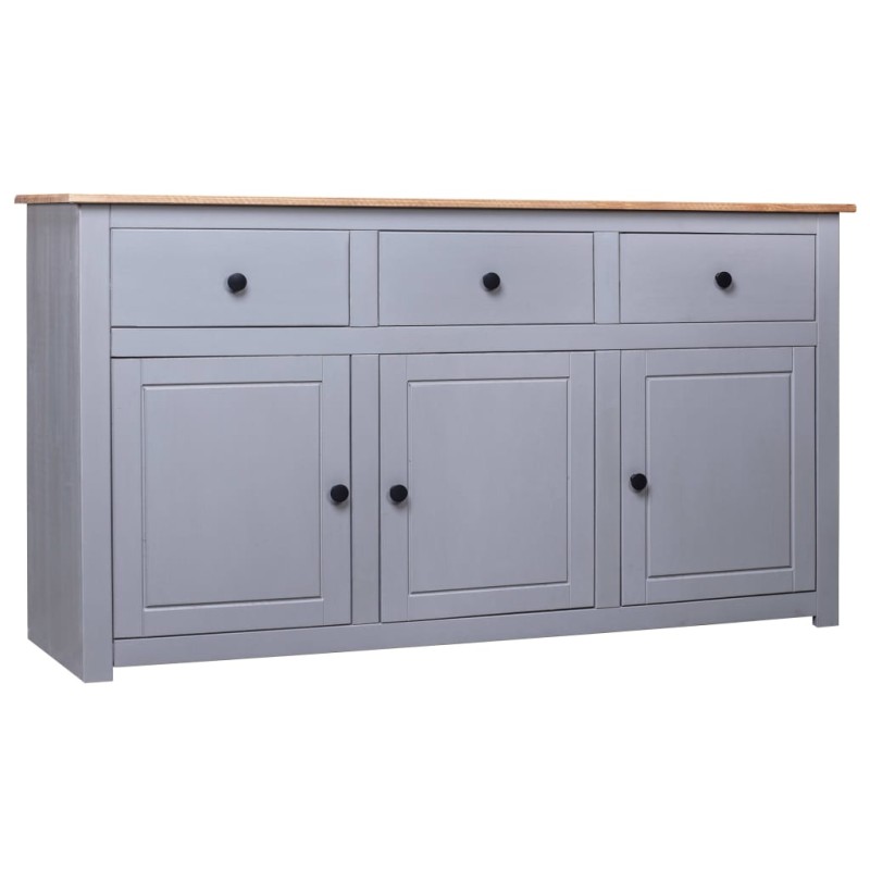 vidaXL Aparador de madera maciza pino estilo Panamá gris 135x40x80 cm vidaXL Aparador de madera maciza pino estilo Panamá gris 135x40x80 cm