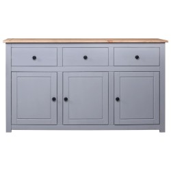 vidaXL Aparador de madera maciza pino estilo Panamá gris 135x40x80 cm