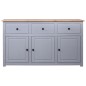 vidaXL Aparador de madera maciza pino estilo Panamá gris 135x40x80 cm vidaXL Aparador de madera maciza pino estilo Panamá gris 135x40x80 cm