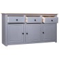 vidaXL Aparador de madera maciza pino estilo Panamá gris 135x40x80 cm vidaXL Aparador de madera maciza pino estilo Panamá gris 135x40x80 cm
