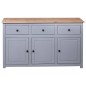 vidaXL Aparador de madera maciza pino estilo Panamá gris 135x40x80 cm vidaXL Aparador de madera maciza pino estilo Panamá gris 135x40x80 cm