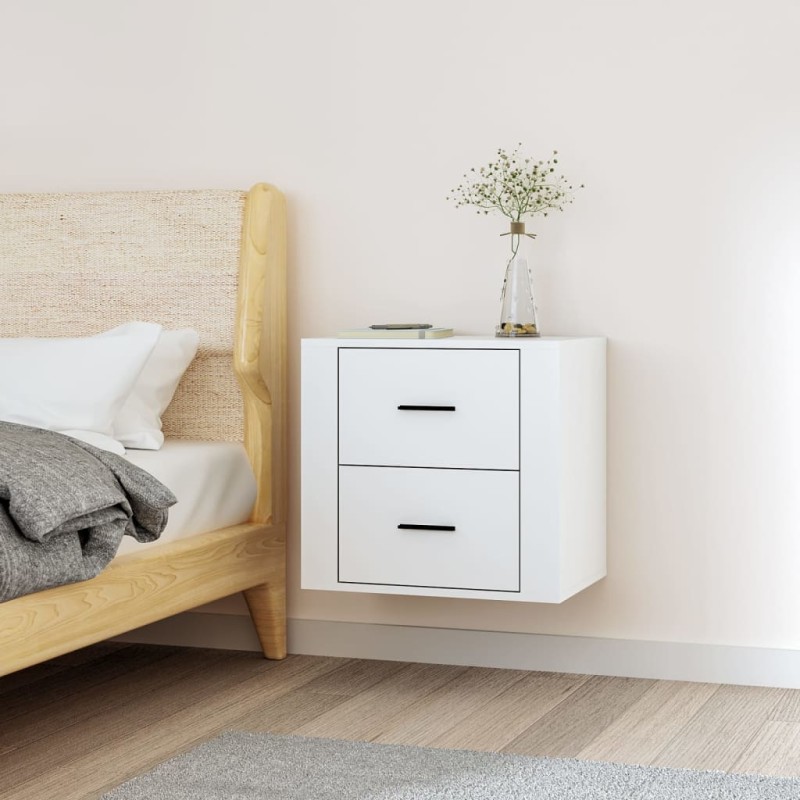 vidaXL Mesita de noche de pared blanca 50x36x47 cm vidaXL Mesita de noche de pared blanca 50x36x47 cm